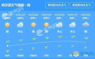 哈尔滨天气预报一周天气（天气预报哈尔滨天气预报）
